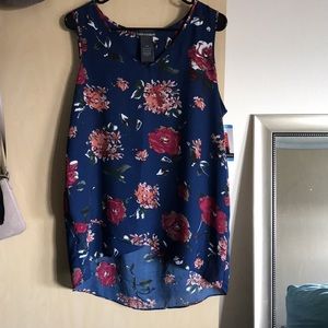 Blue Tank: floral and flowy